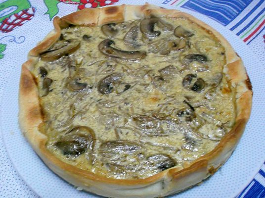 Quiche de Cogumelos Frescos e Rebentos de Soja