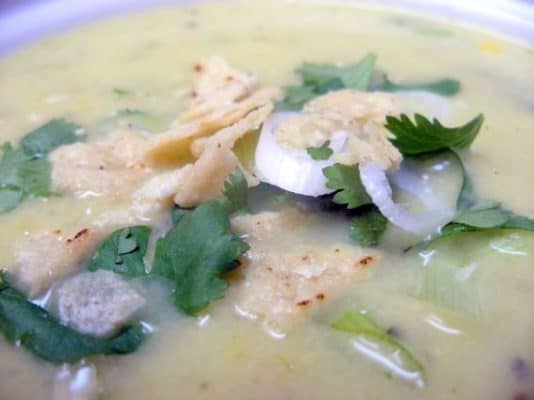 Bisque de Milho com Pimento Verde