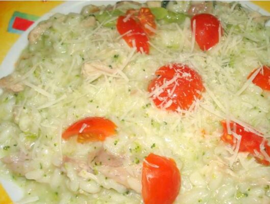 Risotto de Galinha, Brócolos e Tomates