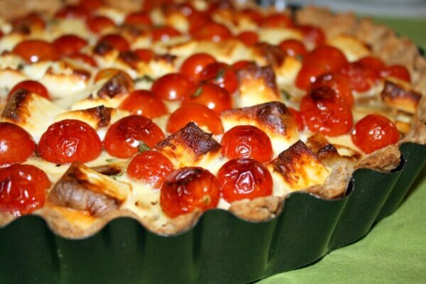 Tarte de Cebola e Tomates Cereja