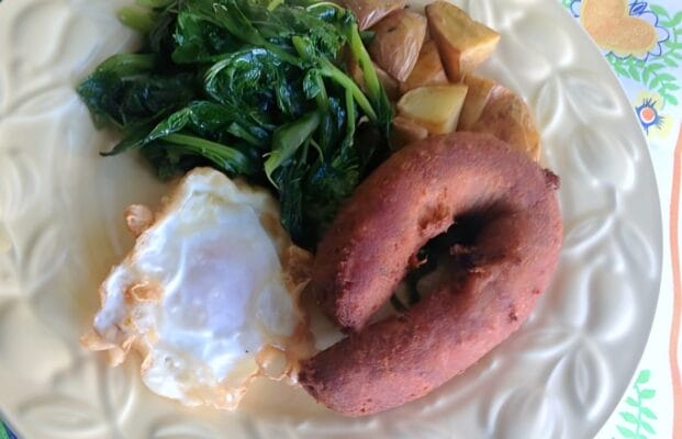 Alheira com Grelos Salteados