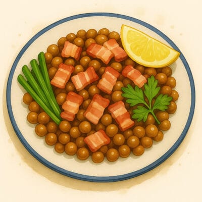 Ervilhas Cinzentas com Bacon da Letónia